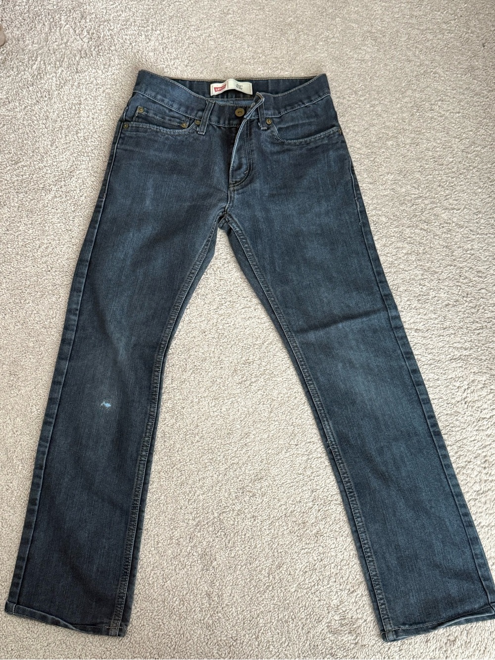 EUC - Boy’s Dark Blue and Black Straight-Leg Jeans 28”